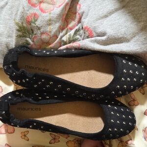 Maurices Black Dress Slip Ons With Studs Size 6